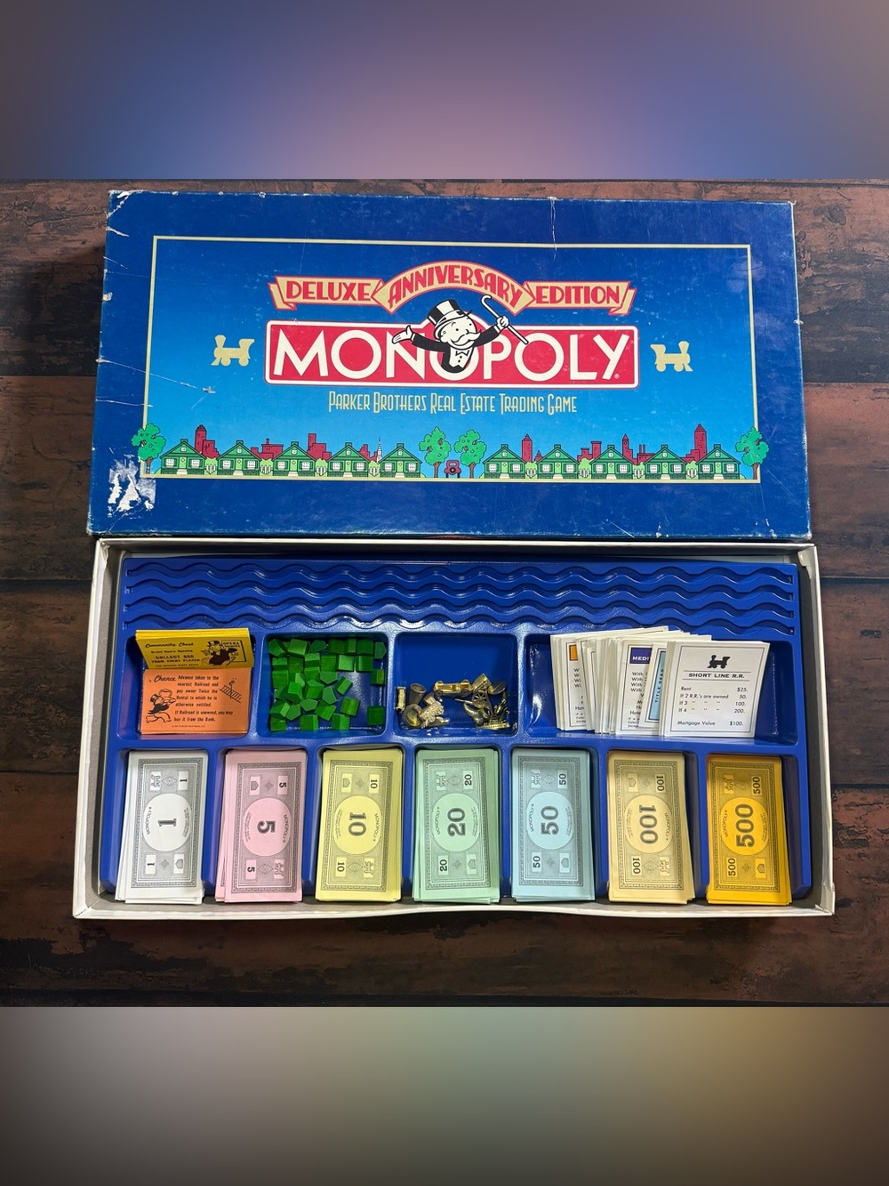 Parker Brothers Monopoly Deluxe Anniversary Edition w/ Special Gold Train Token